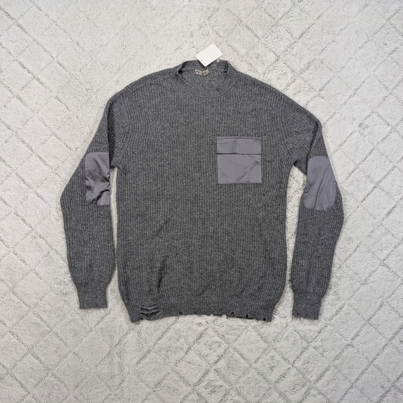 Ser.o.ya Sweater Women's S Gray Wool Knit Devin Pullover Oversized Distressed  - Picture 1 of 8